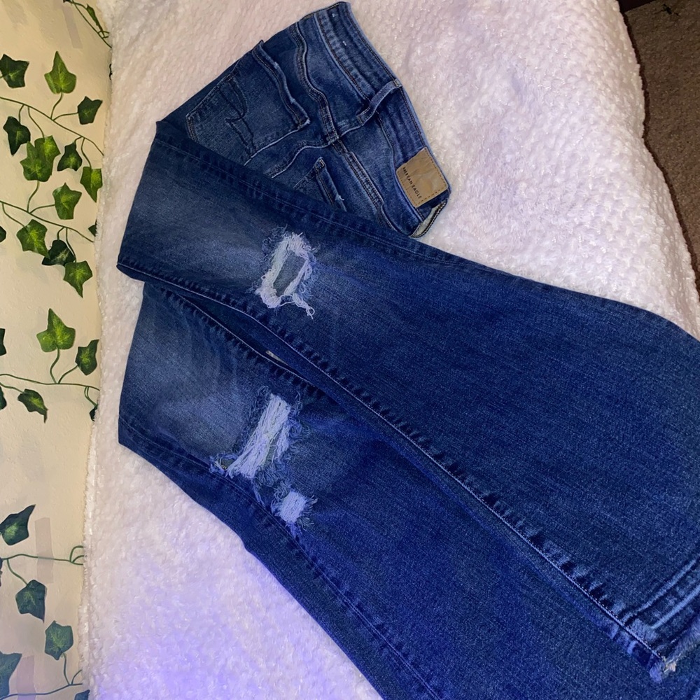 American Eagle Outfitters Flare Ripped Jeans